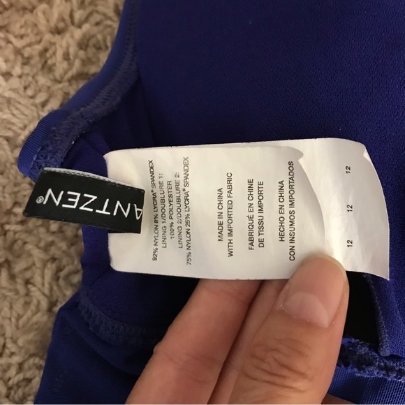 Jantzen Royal Blue 1-pc Bathing Swimsuit Body Slimming tummy control Size 12 - Picture 15 of 16